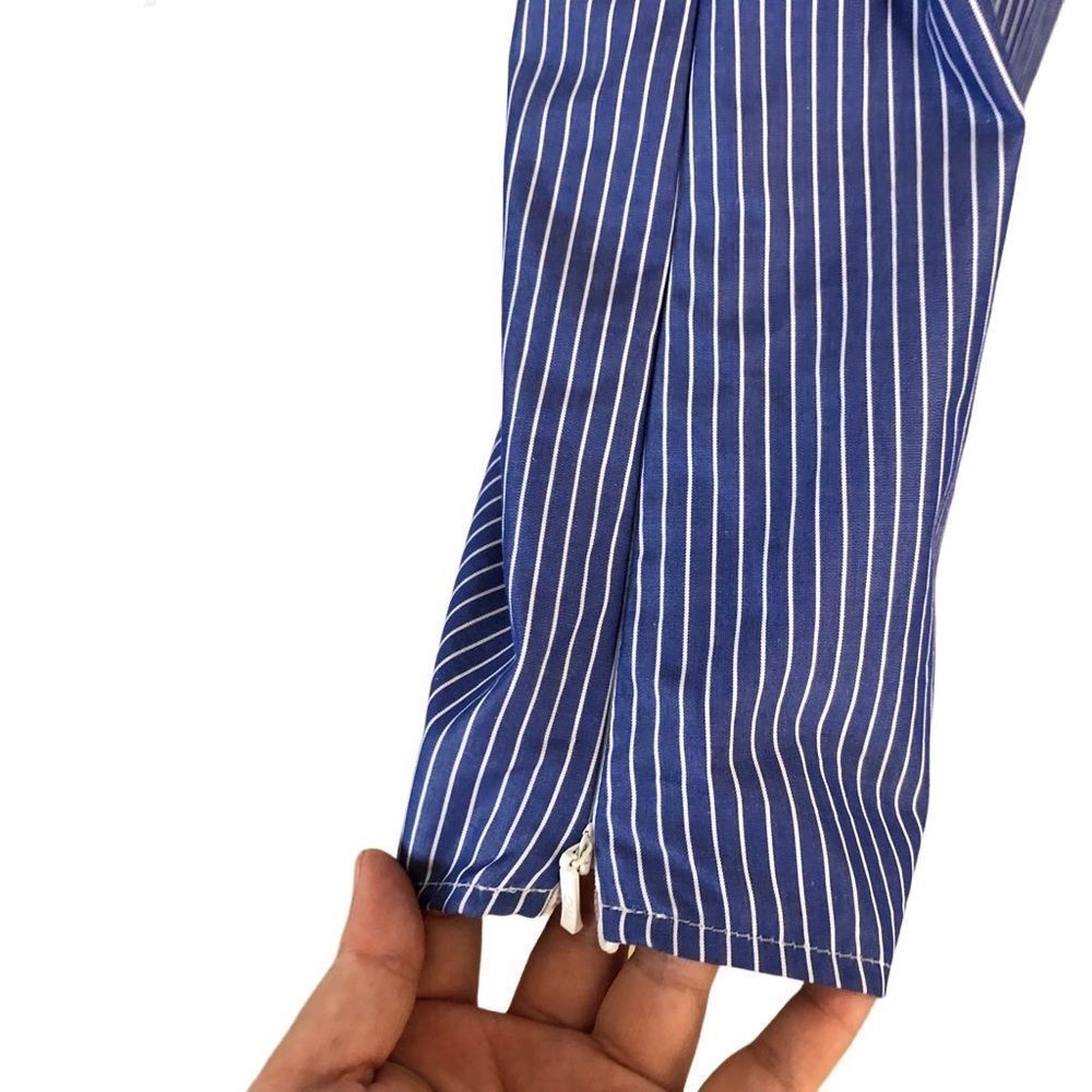 Anne Fontaine | Veleda Shirt Dress Blue White Stripe Button Up - Picture 6 of 9